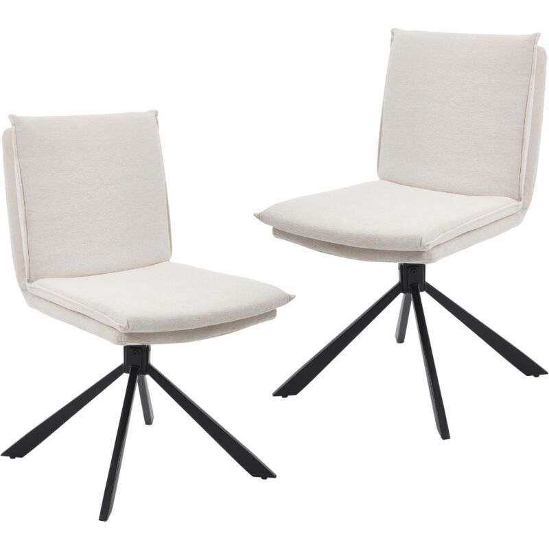 Dining Chairs Set of 2 in Chenille Fabric Modern Simple Chairs Armless Swivel Kitchen Chairs for Living Room Reception, Gray, Chairus