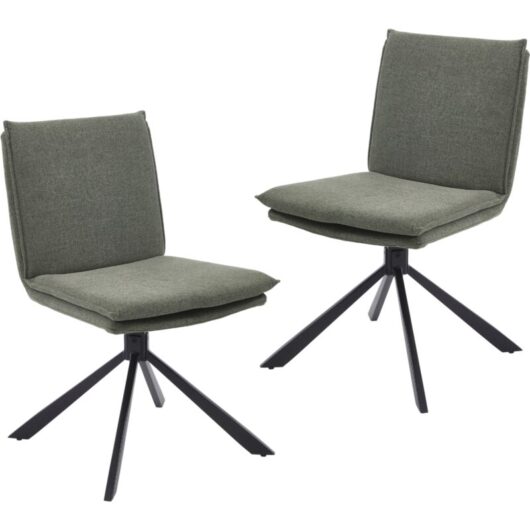 Dining Chairs Set of 2 in pu Linen Modern Simple Chairs Armless Swivel Kitchen Chairs for Living Room Reception, Gray, Chairus