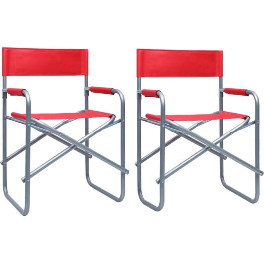 Director's Chairs 2 pcs Steel Red vidaXL