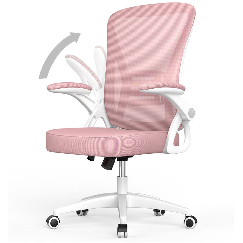 Ergonomic Desk chair with Lumbar Support, adjustable armrest, Office Chair Height Adjustable, pink Bigzzia