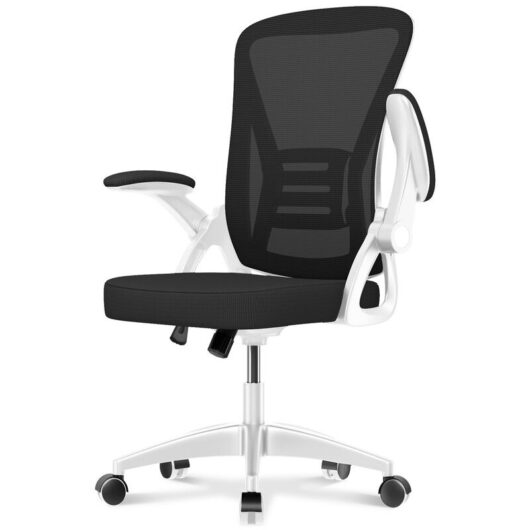 Ergonomic Desk chair with Lumbar Support, adjustable armrest, Office Chair Height Adjustable, white Bigzzia