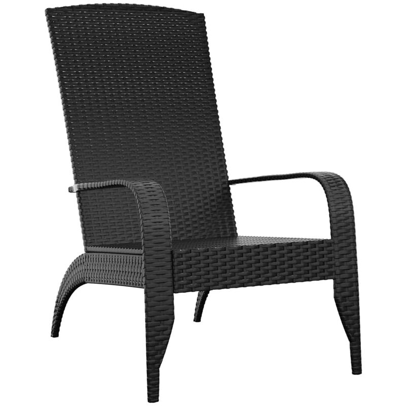 Garden Adirondack Chair Black Poly Rattan Vidaxl