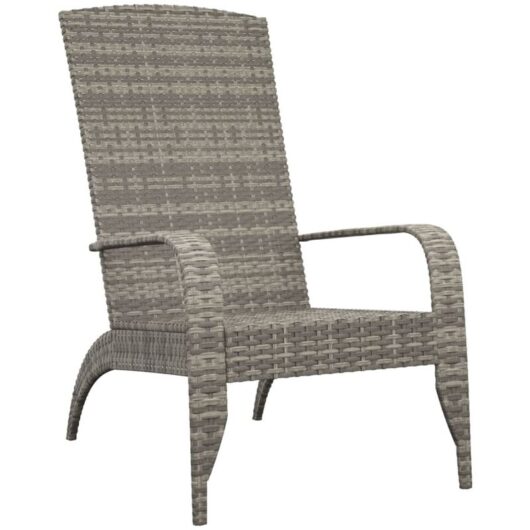 Garden Adirondack Chair Grey Poly Rattan Vidaxl