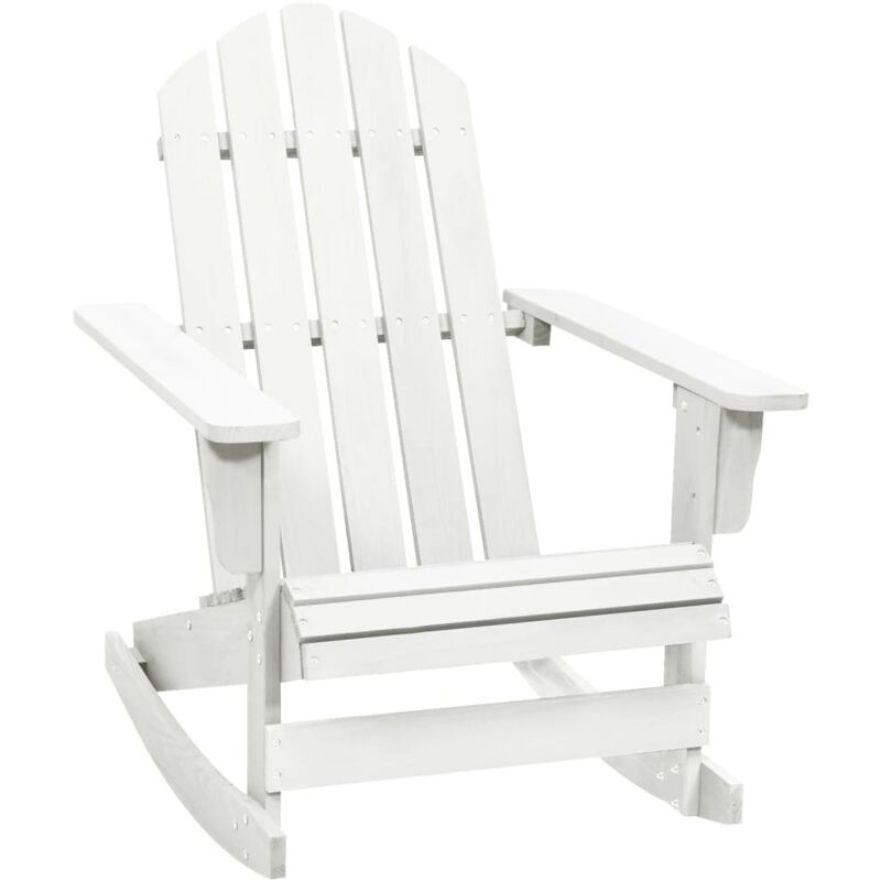 Garden Rocking Chair Wood White vidaXL