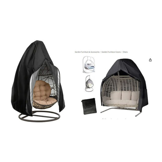 Hanging Chair Cover Protective Cover for Egg Chair Waterproof Covers for Garden Swing Furniture Black