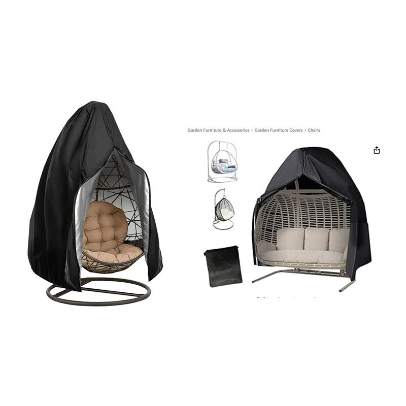 Hanging Chair Cover Protective Cover for Egg Chair Waterproof Covers for Garden Swing Furniture Black