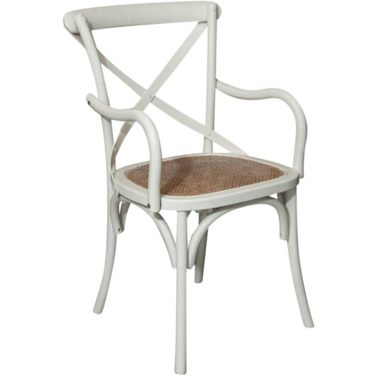 Kitchen chair Wooden and rattan rustic chair 90x52x44 cm Armchair with arms Modern dining room chair Thonet vintage