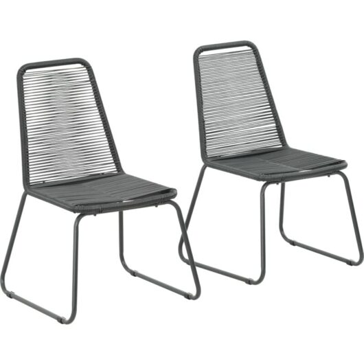 Outdoor Chairs 2 pcs Poly Rattan Black Vidaxl