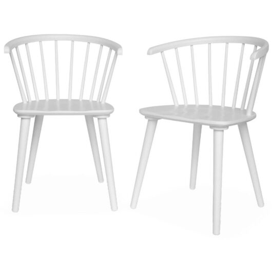 Pair of chairs in walnut wood and plywood, Paula, White, 75x53x51 cm