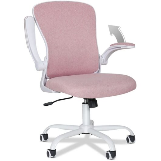Puluomis - Office Chair, Ergonomic Desk Chair, Swivel Computer Chair, with Lumbar Support, Flip up Armrests, 30° Rocking Function, Height Adjustable,