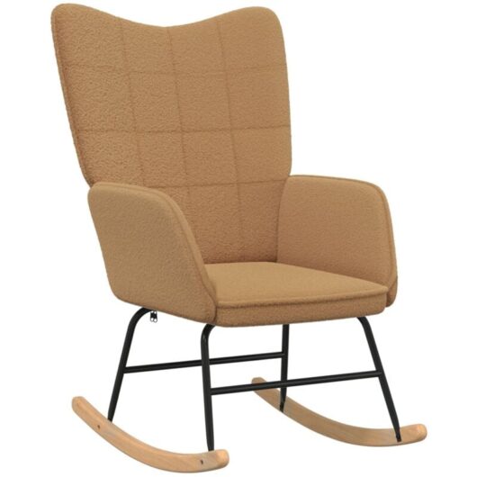 Relaxing Chair Beige Curly Wool-like Fabric Vidaxl
