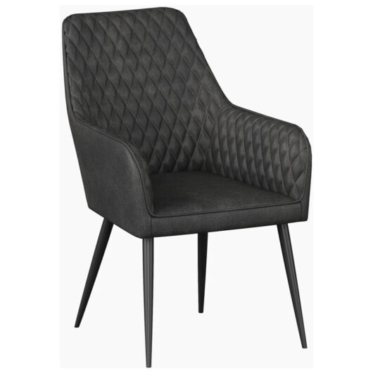 Set of 2 ella technology fabric dining chair modern padded seat metal legs