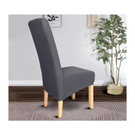 2-Piece xl Dining Chair Cover, Meal Bomb Removable Washable Dining Chair Cover (Dark Grey)