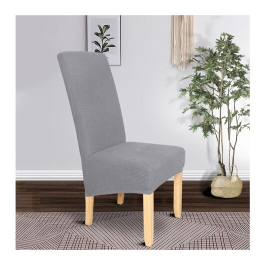 2-Piece xl Dining Chair Cover, Meal Bomb Removable Washable Dining Chair Cover (Light Grey)
