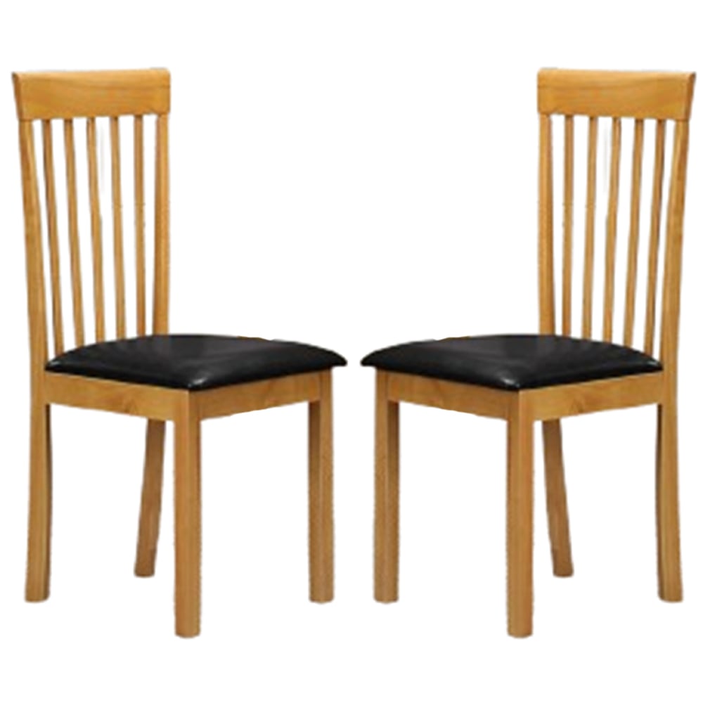 Aalto Natural Wooden Dining Chairs In Pair
