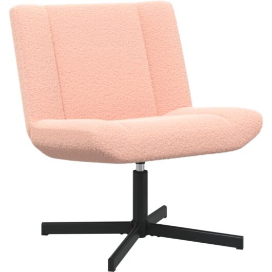 Accent Chair Baby Pink Polyester, Metal Standard Swivel Vidaxl