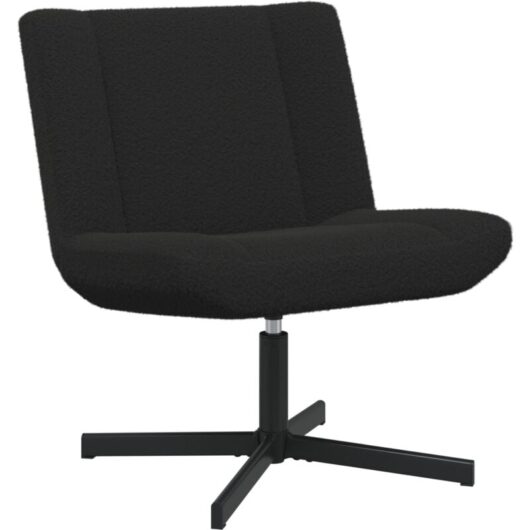 Accent Chair Black Fabric, Metal Medium Swivel Accent Chair vidaXL