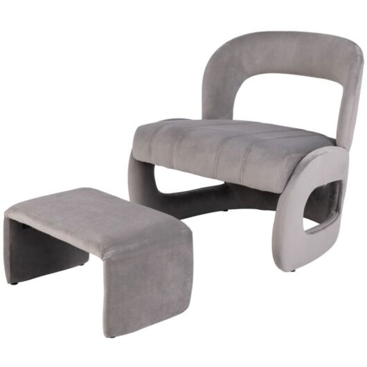 Accent Chair Upholstered Velvet Chair and Ottoman Set - Costway