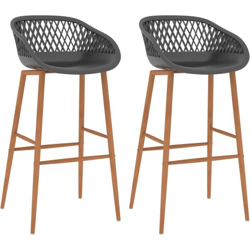 Bar Chairs 2 pcs Grey vidaXL