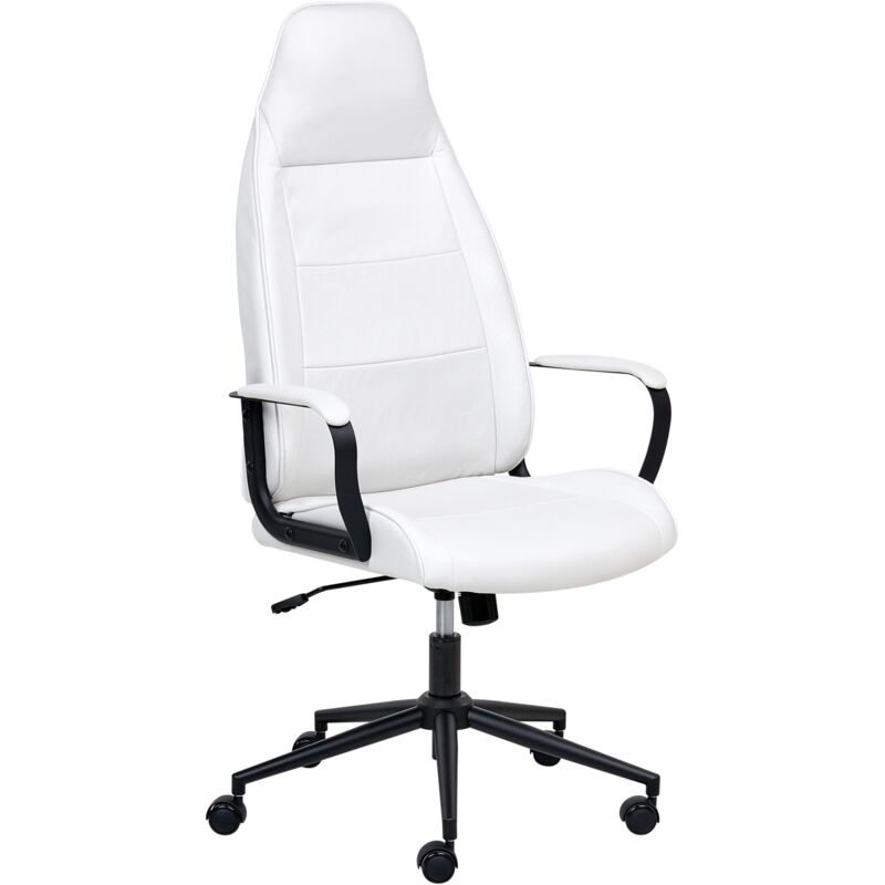 Beliani - Traditional Modern Office Chair Fabric Swivel Adjustable with Armrests Off-White Rebel