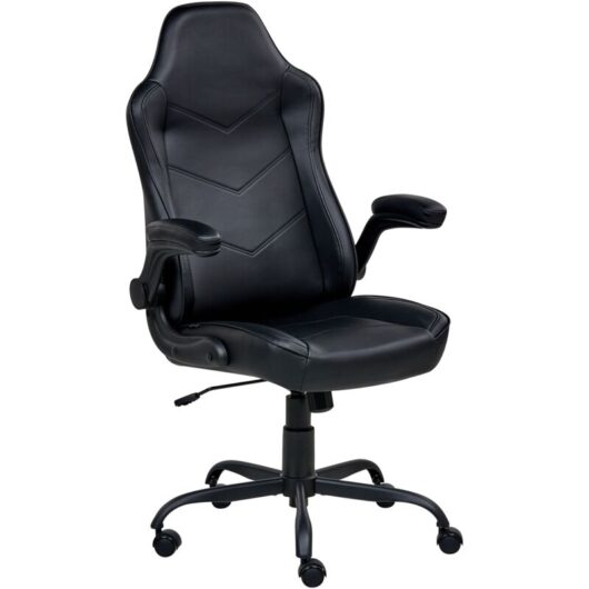 Beliani - Traditional Modern Office Chair Faux Leather Swivel Adjustable with Armrests Black Triumpher