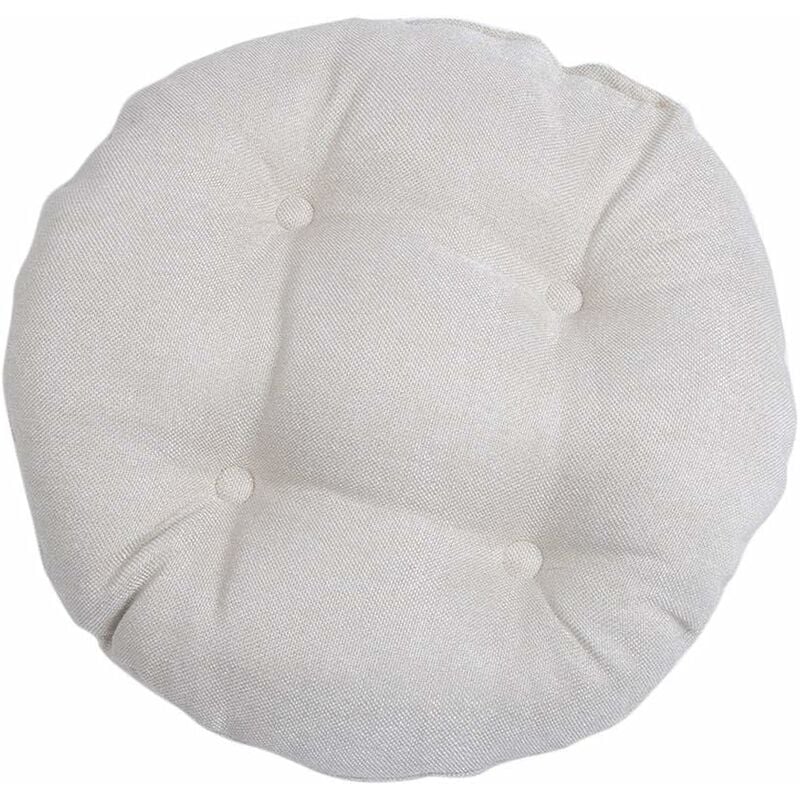 Briday - Round Chair Cushion Chair Pad for Home Office Garden Decorative Cushion for Terrace Tatami Seat Indoor Outdoor Beige L,45 x 45cm