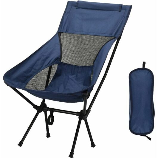 Camping Chair Oxford Cloth Portable Chair Heavy Duty Folding Chair Seat for Fishing Camping Festival Picnic bbq Picnic Outdoor Blue
