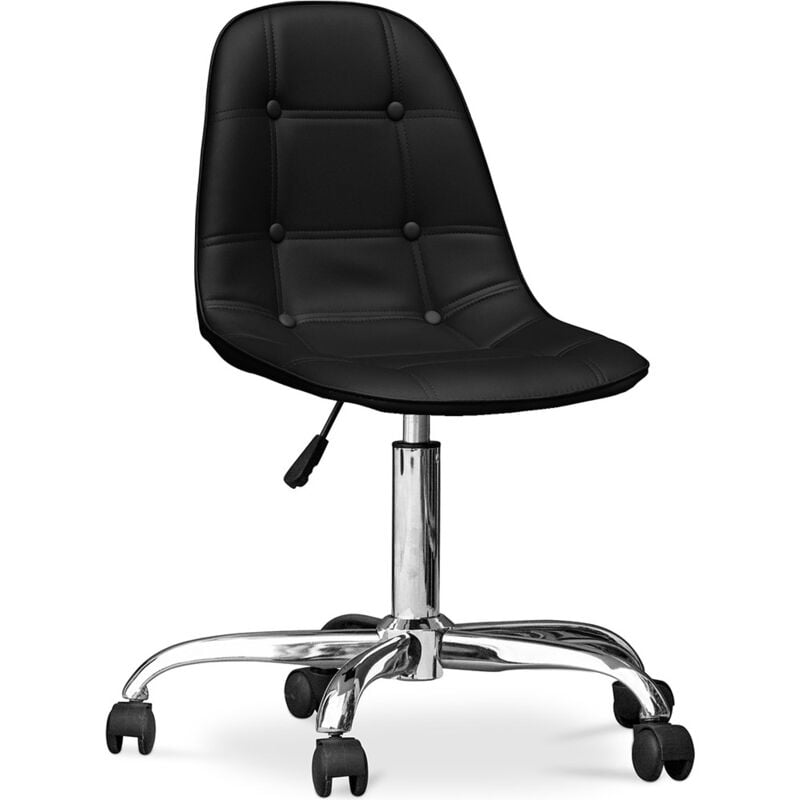 Desk Chair with Wheels - Upholstered - Fery Black