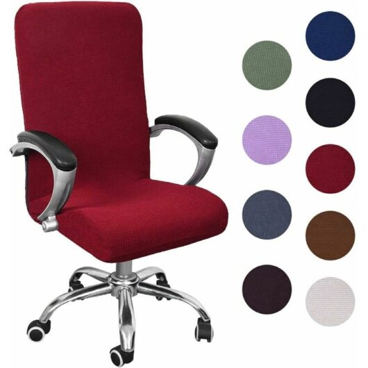 Dewdat - Office Chair Cover Universal Stretch Microfiber Washable Office Chair Cover Stretch Armchair Covers Comfortable Executive Chair