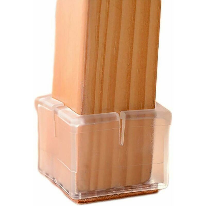 Dewdat - Set of 8 Chair Leg Floor Protectors with Felt Pads Caps Furniture Chair Pads, Square Tips