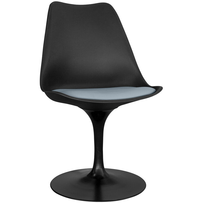 Dining Chair - Black Swivel Chair - Tulip Light grey