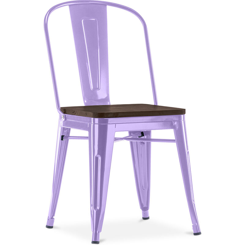 Dining Chair - Industrial Design - Wood and Steel - Stylix Pastel purple