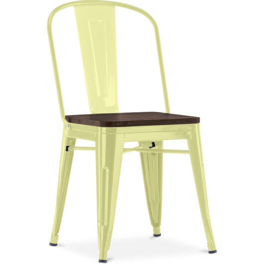 Dining Chair - Industrial Design - Wood and Steel - Stylix Pastel yellow