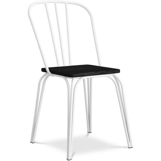 Dining Chair - Industrial Style - Wood and Metal - Lillor White