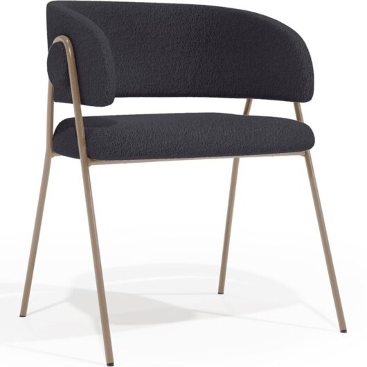 Dining Chair - Upholstered in Fabric - Roaw Dark grey