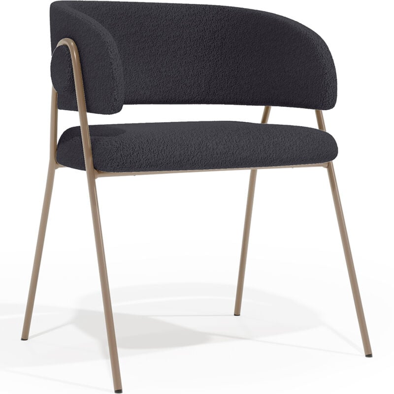 Dining Chair - Upholstered in Fabric - Roaw Dark grey