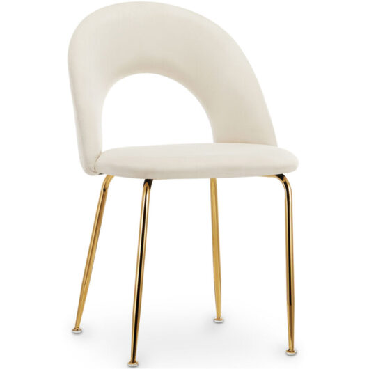 Dining Chair - Upholstered in Velvet - Amarna Cream