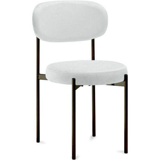 Dining Chair - Upholstered in Velvet - Black Metal - Margot Beige