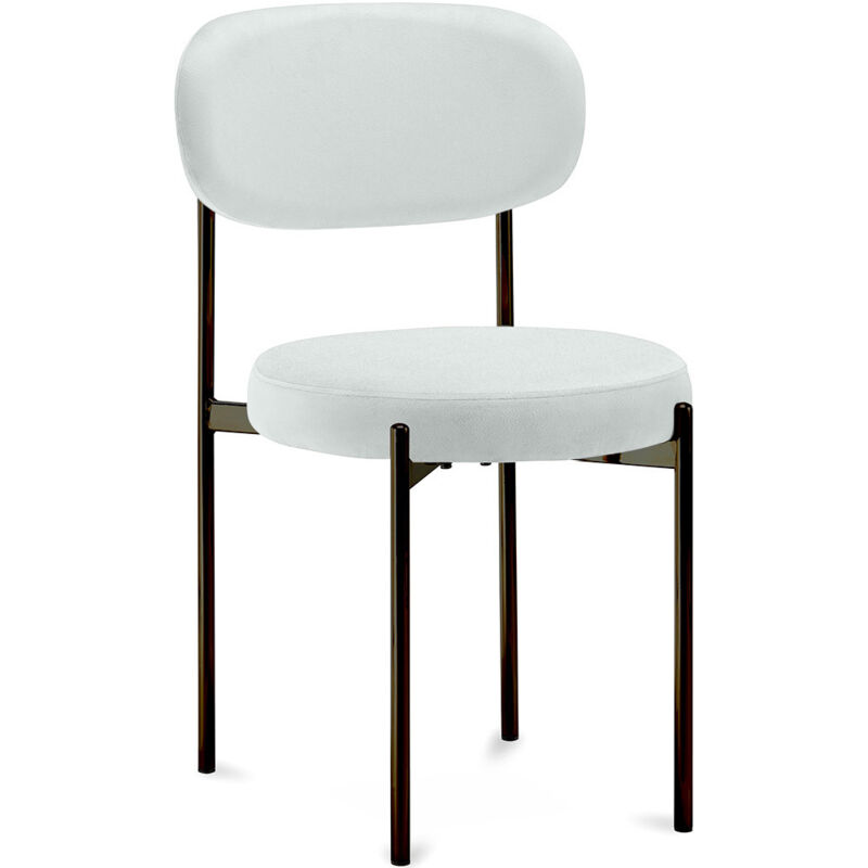 Dining Chair - Upholstered in Velvet - Black Metal - Margot Beige