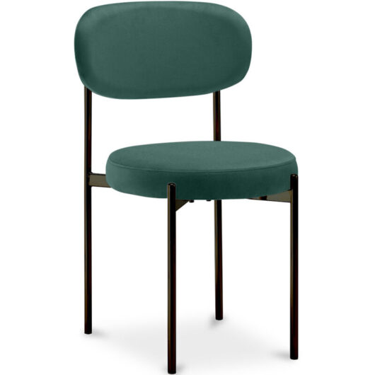 Dining Chair - Upholstered in Velvet - Black Metal - Margot Dark green