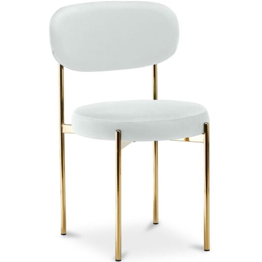 Dining Chair - Upholstered in Velvet - Golden metal - Dahe Cream