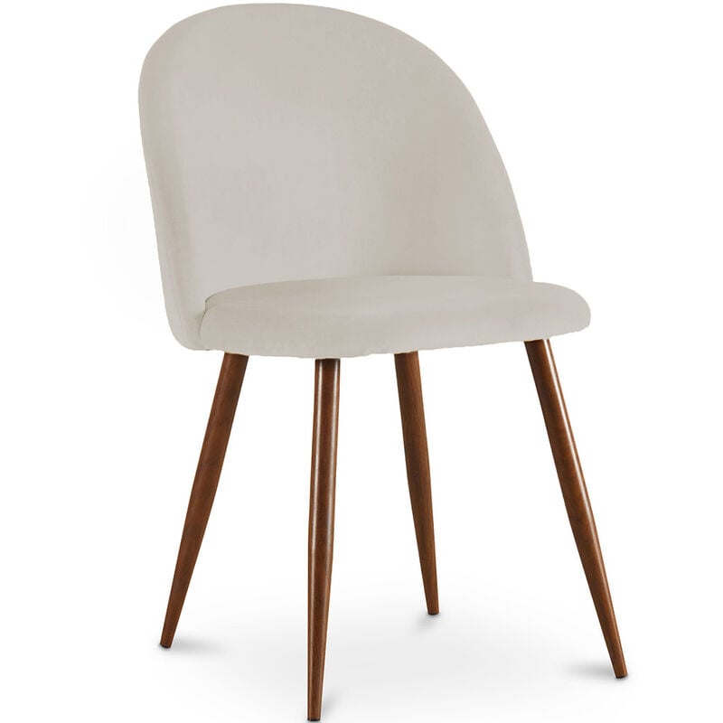 Dining Chair - Upholstered in Velvet - Scandinavian Design - Evelyne Beige