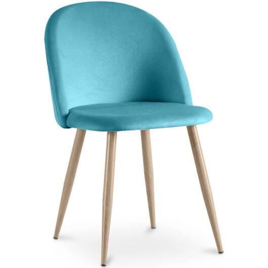 Dining Chair - Velvet Upholstered - Scandinavian Style - Evelyne Turquoise