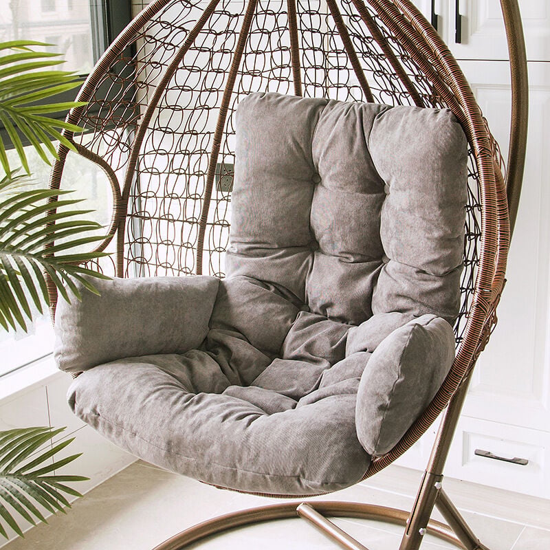 Egg Chair Cushion, Swing Chair Cushion, Thicken Soft, Removable and Washable Hanging Basket Chair Cushion with Pillows and Armrests, 50x125cm (Color