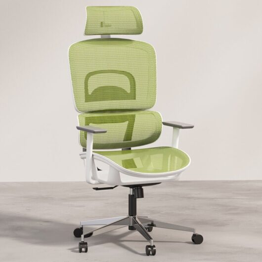Ergonomic Office Chair with Wheels and Armrests - Keys Green