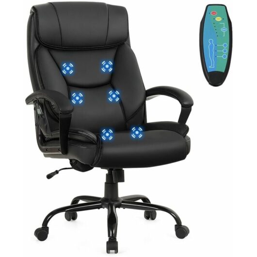 Executive Chair 6 Point Massage 360° Swivels Adjustable High Back Office Chair