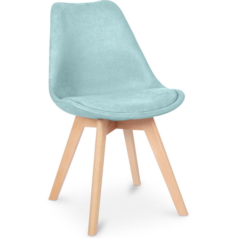 Fabric Upholstered Dining Chair - Scandinavian Style - Denisse Pastel blue