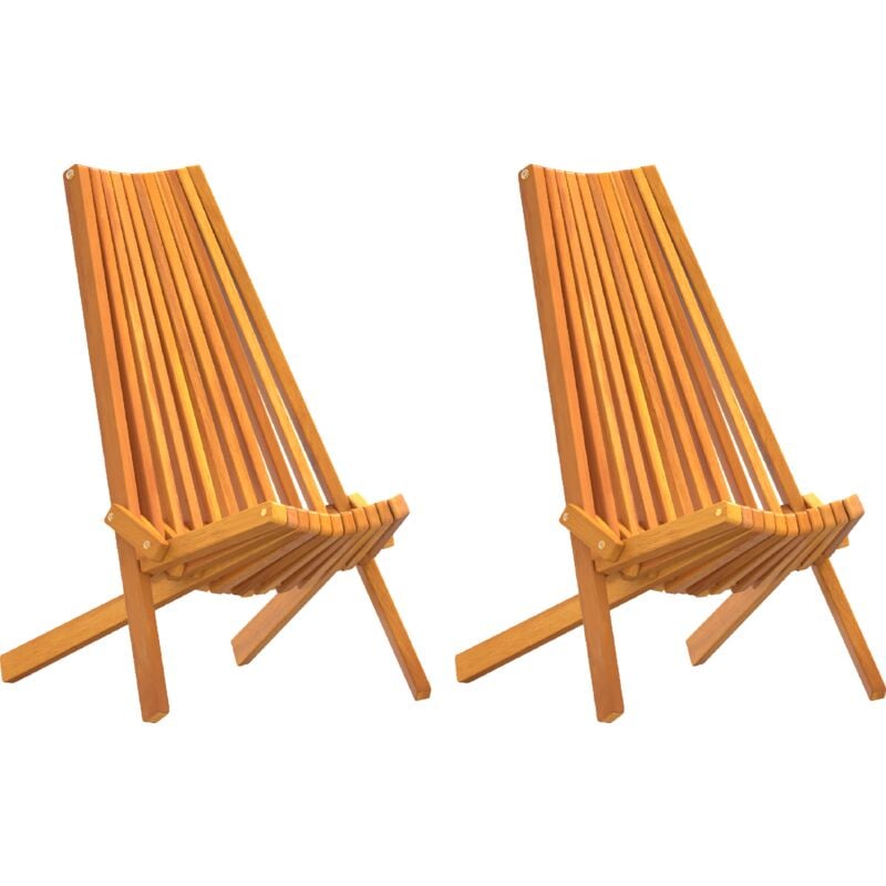 Folding Garden Chairs 2 pcs Solid Wood Acacia Vidaxl