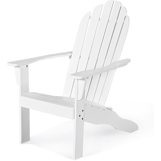 Garden Adirondack Chair Acacia Wood Patio Adirondack Chair w/ Slatted Seating - Costway
