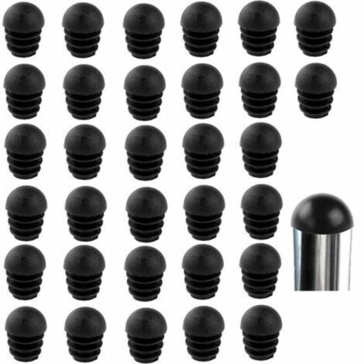 Gotrays - Black Round Chair Tube Caps End Caps Round Chair Leg End Caps Chair Leg Caps Rubber Chair Leg Protector 32 Pieces (16mm),Superma